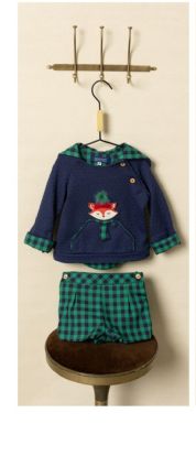 Conjunto de niño en color azul con un zorro.Basmarti.