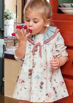 Vestido bebé con braguita Familia Daisy.Yoedu.