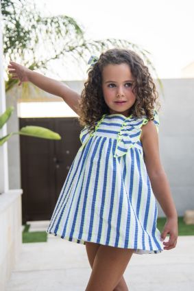 Vestido de rayas en color azul.Daniesty.