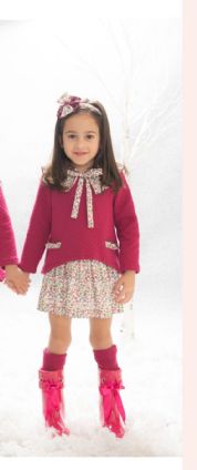 Vestido en color rosa con florecitas.Basmarti.