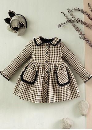 Vestido infantil de cuadritos.Basmarti.