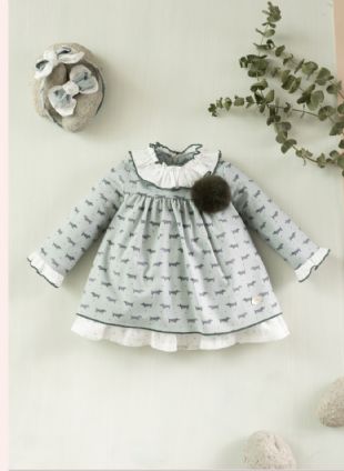 Vestido infantil en color verde.Basmarti.