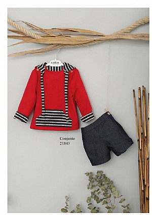 Conjunto de niño con sudadera en color rojo