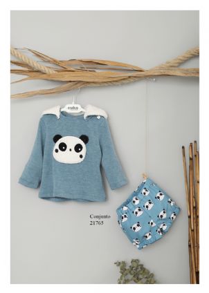 Conjunto de niño en color azul con osos.