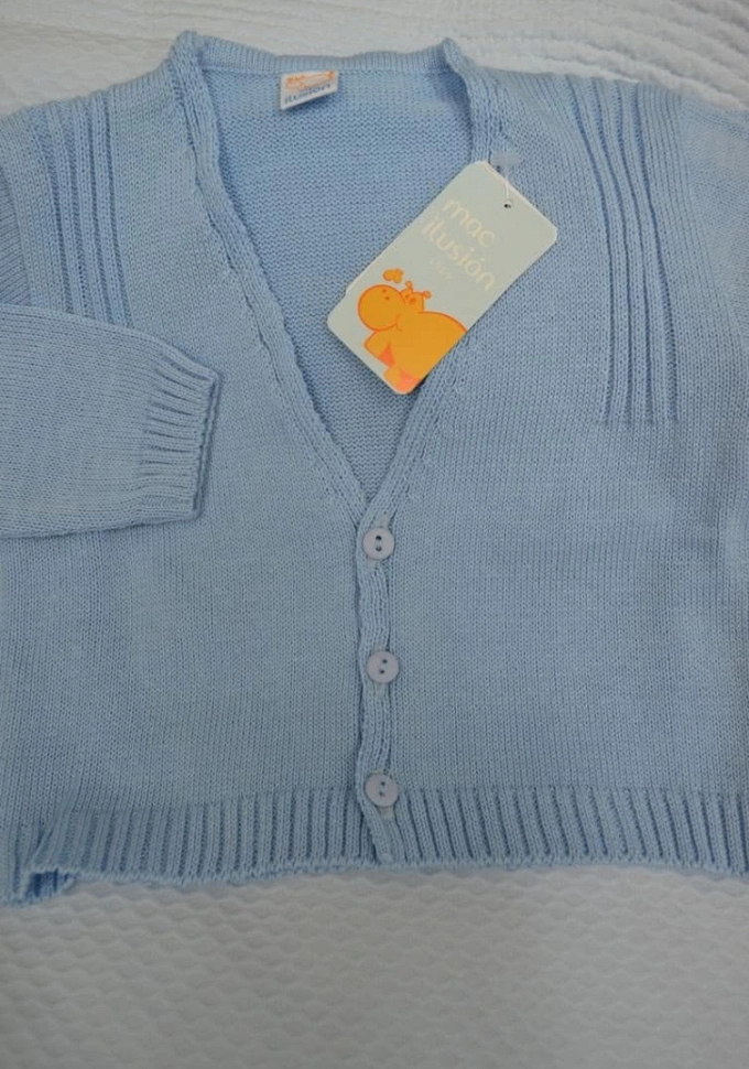 Chaqueta perlé de niño en azul.
