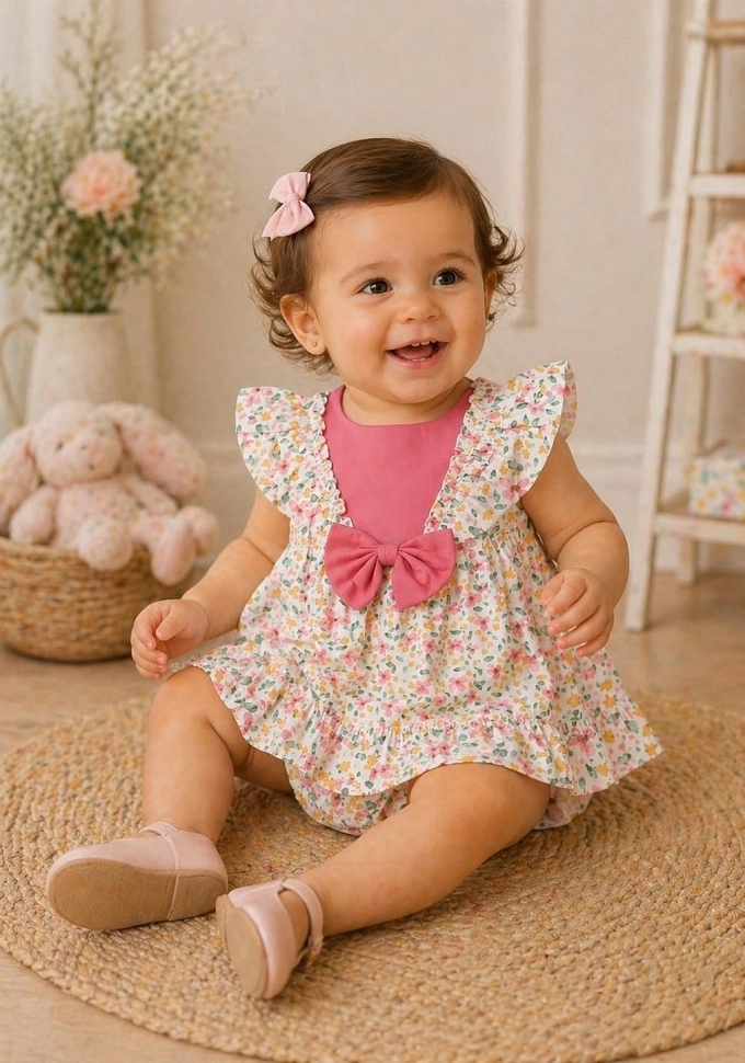 Jesusito con florecitas en color rosa.