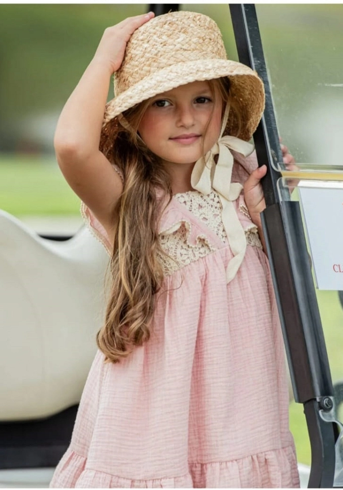 Vestido infantil Familia Porcelana.Yoedu.